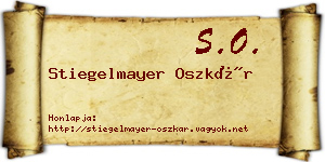 Stiegelmayer Oszkár névjegykártya